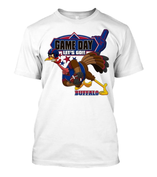 Game Day Let's Go Buffalo Football Turkey Mascot T-Shirt