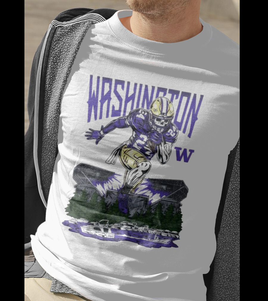Washington Huskies Dawg Dash Immortal Football Stadium And Boats T-Shirt