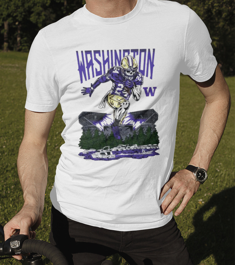 Washington Huskies Dawg Dash Immortal Football Stadium And Boats T-Shirt