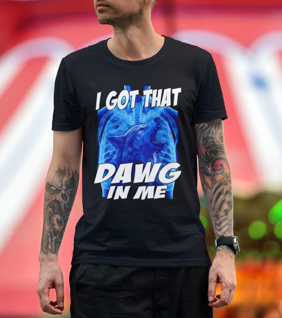 I Got That Dawg in Me Wolf X-Ray Lungs Howling Blueprint T-Shirt
