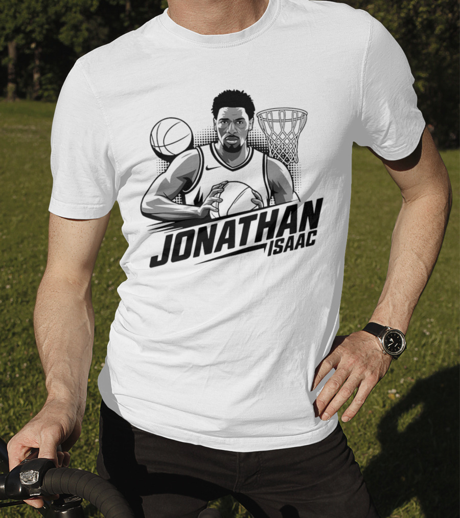 Jonathan Isaac Basketball Player Dunking With Hoop And Ball T-Shirt