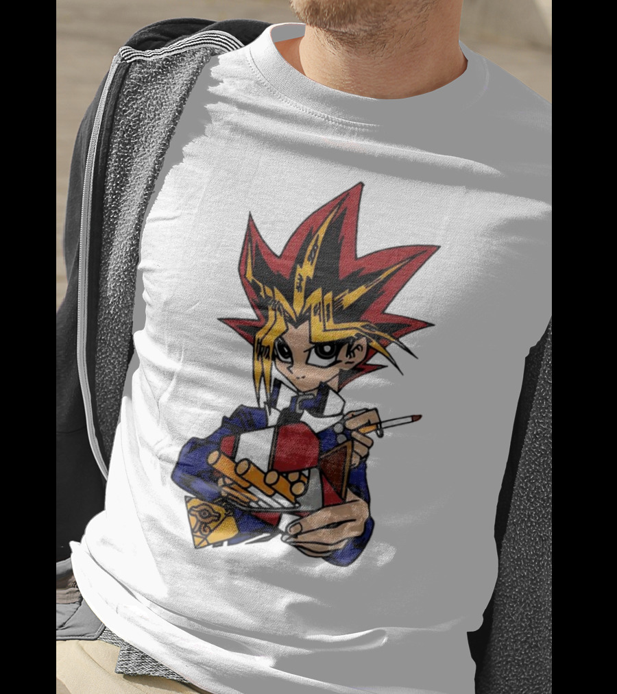 Yu-Gi-Oh Yugi Holding Cards With Millennium Puzzle T-Shirt