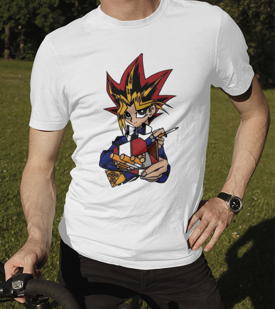 Yu-Gi-Oh Yugi Holding Cards With Millennium Puzzle T-Shirt