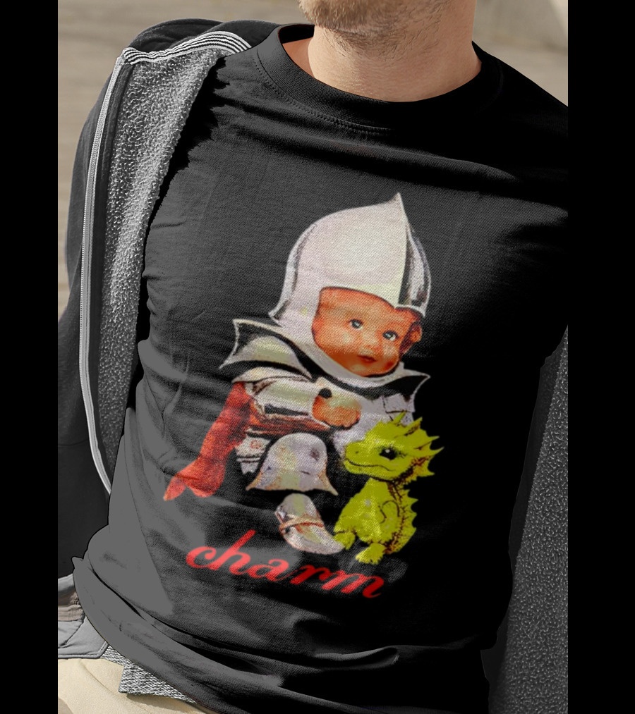 Claire Cottrill HQ Charm Dragon Knight Baby In Armor With Yellow Dragon T-Shirt