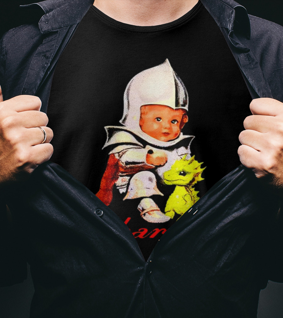 Claire Cottrill HQ Charm Dragon Knight Baby In Armor With Yellow Dragon T-Shirt