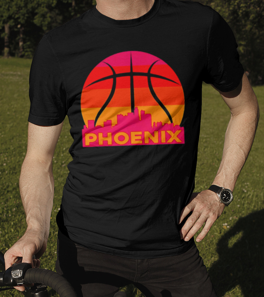 Phoenix Suns Sunset Basketball Skyline T-Shirt