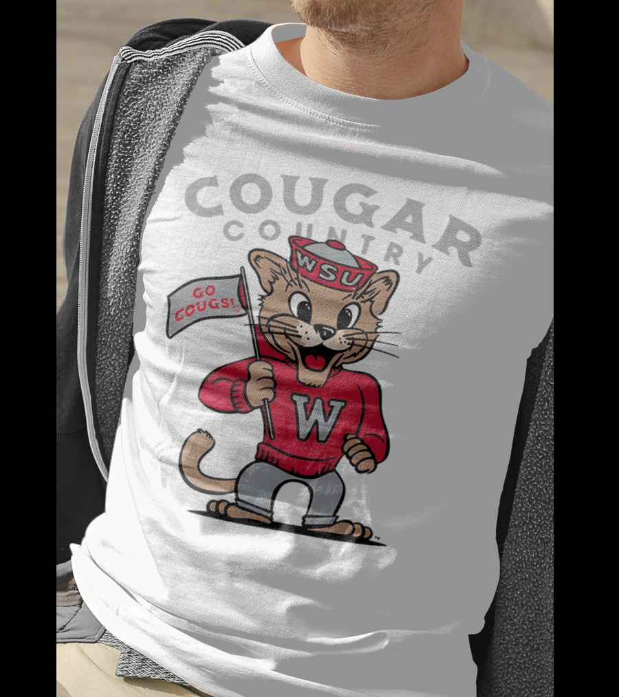 WSU Cougar Football Cougar Country Go Cougs Mascot T-Shirt