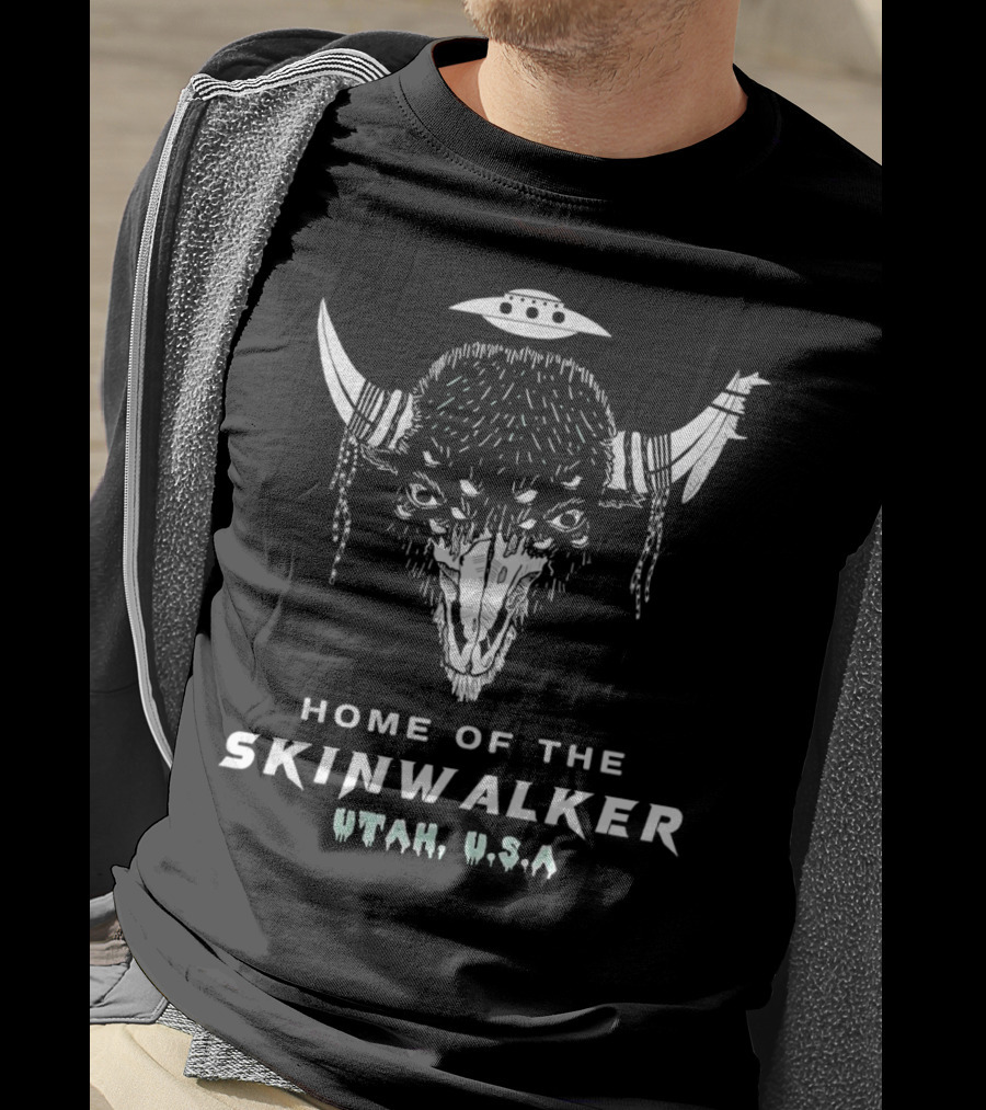 Home Of The Skinwalker Utah USA Alien Buffalo Spirit T-Shirt