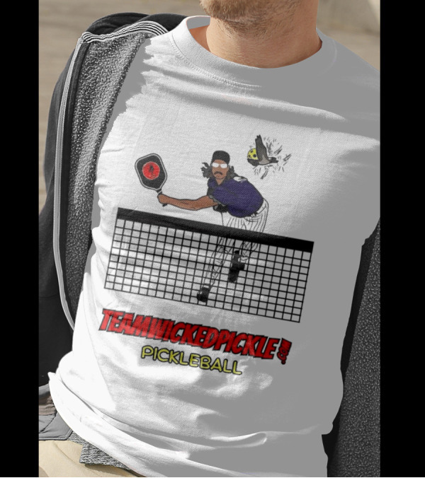 TEAMWICKEDPICKLE.COM Pickleball Player Action Scene T-Shirt