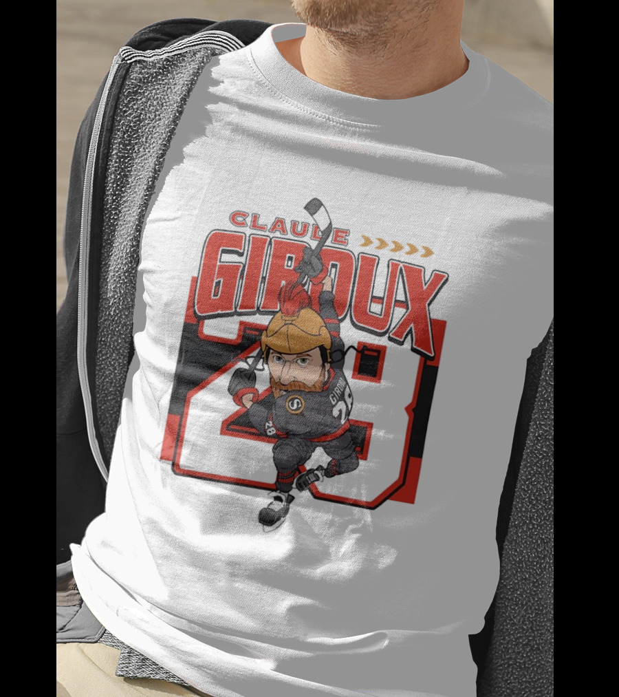 Claude Giroux Ottawa Senators Hockey Caricature Number 28 T-Shirt