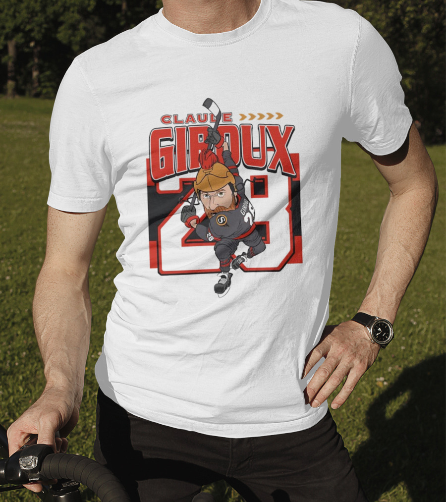 Claude Giroux Ottawa Senators Hockey Caricature Number 28 T-Shirt