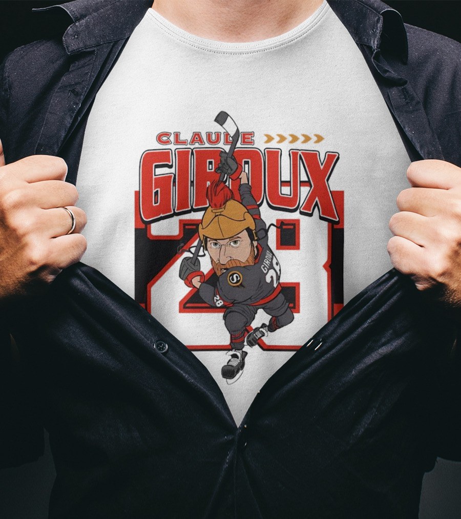 Claude Giroux Ottawa Senators Hockey Caricature Number 28 T-Shirt