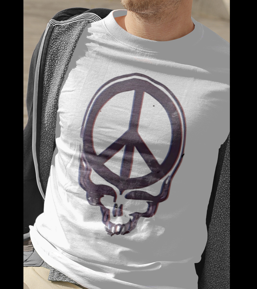 Peace Symbol Within Grateful Dead Skull T-Shirt