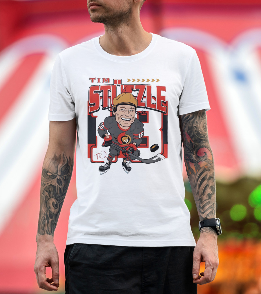 Tim Stützle Ottawa Senators Hockey Number 18 Caricature T-Shirt
