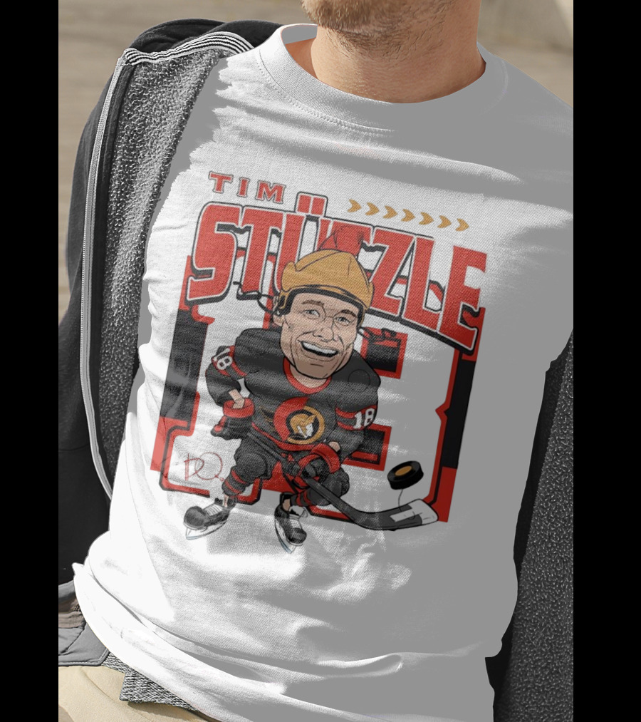 Tim Stützle Ottawa Senators Hockey Number 18 Caricature T-Shirt