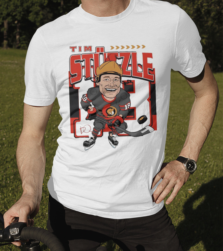 Tim Stützle Ottawa Senators Hockey Number 18 Caricature T-Shirt
