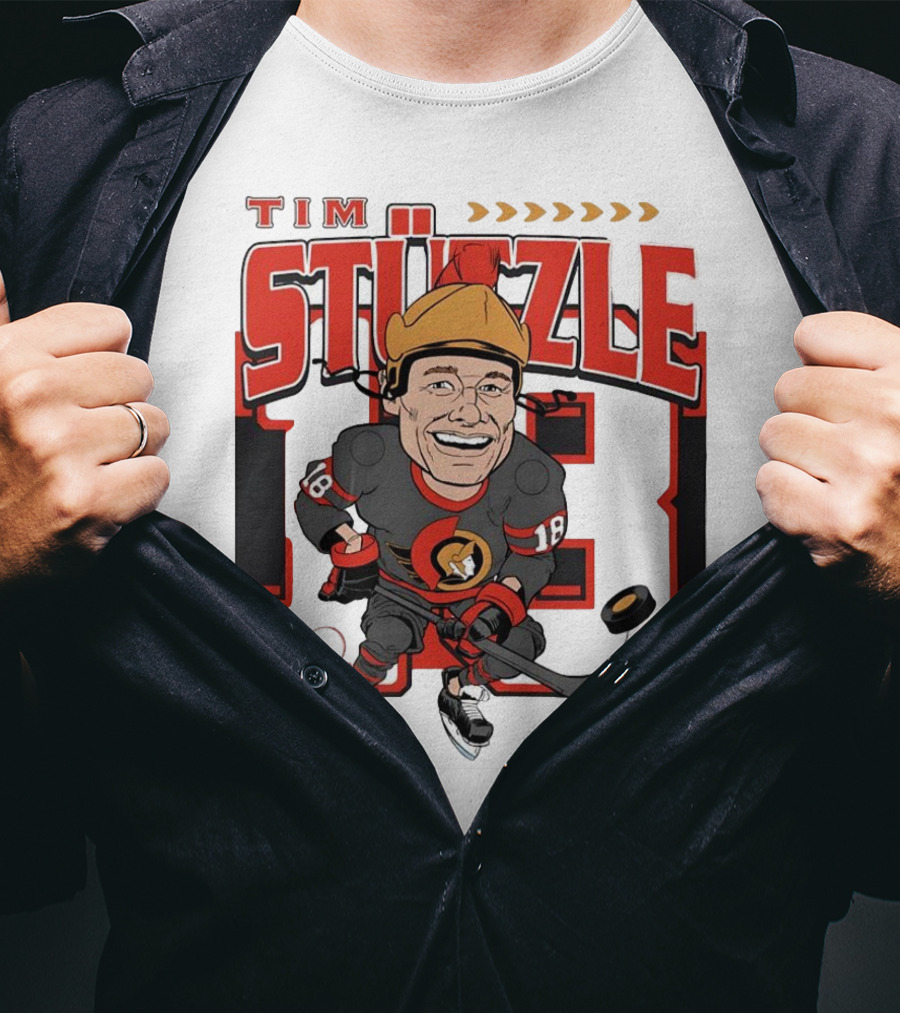 Tim Stützle Ottawa Senators Hockey Number 18 Caricature T-Shirt