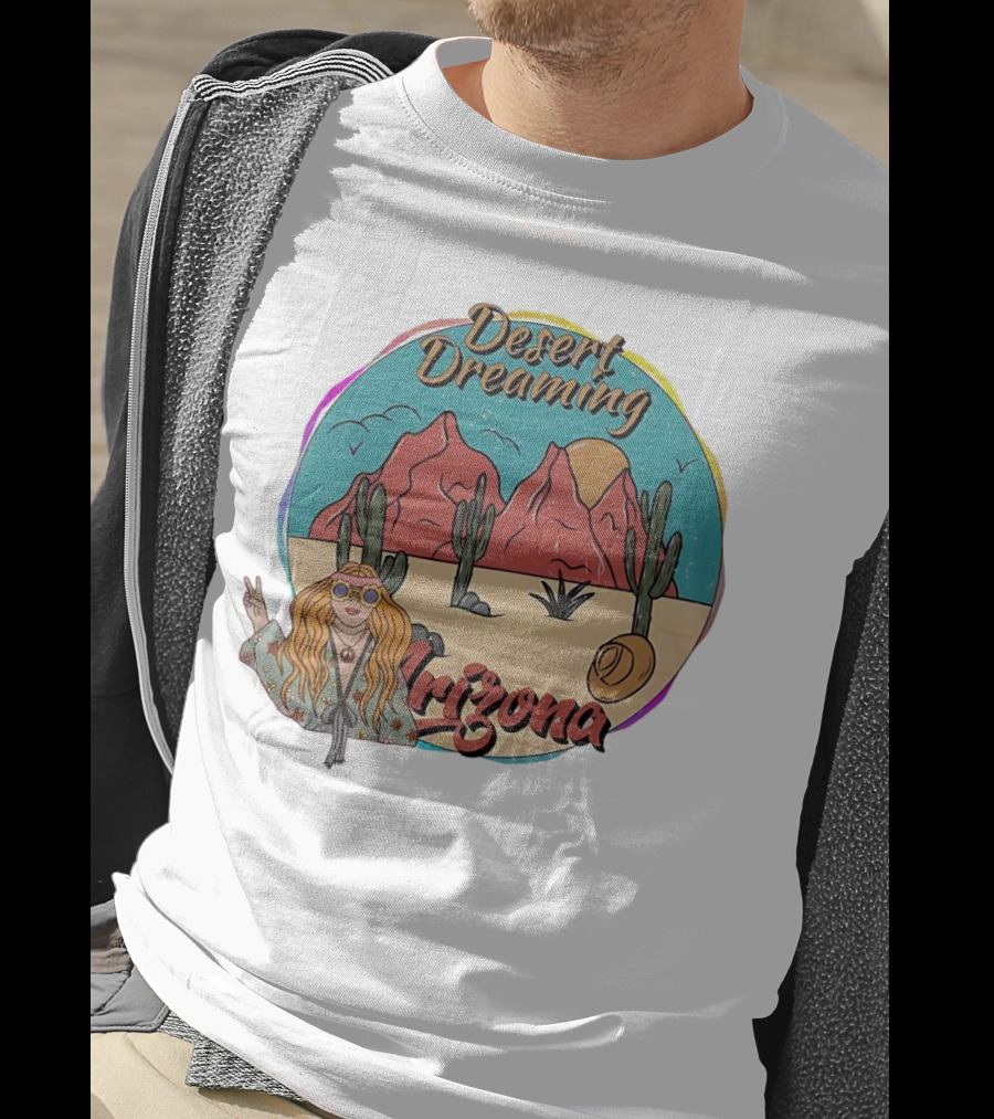 Desert Dreaming Arizona Vintage Cactus Sunset T-Shirt