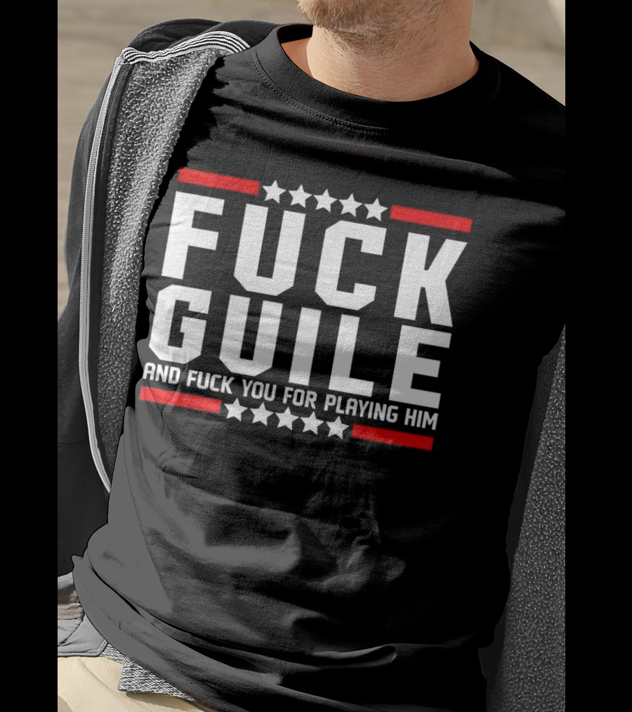 Fck Guile And Fck You For Playing Him Star Pattern Red Stripes T-Shirt