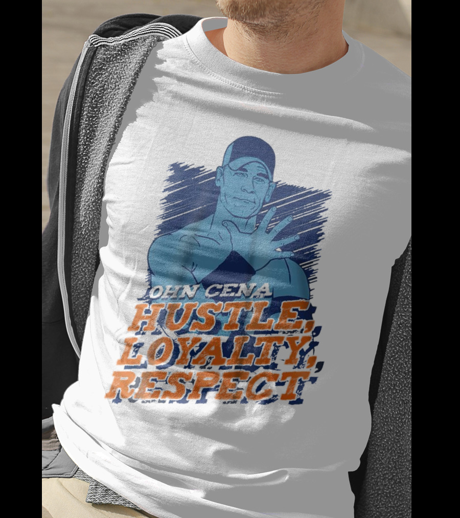 John Cena Hustle Loyalty Respect Blue Cap T-Shirt