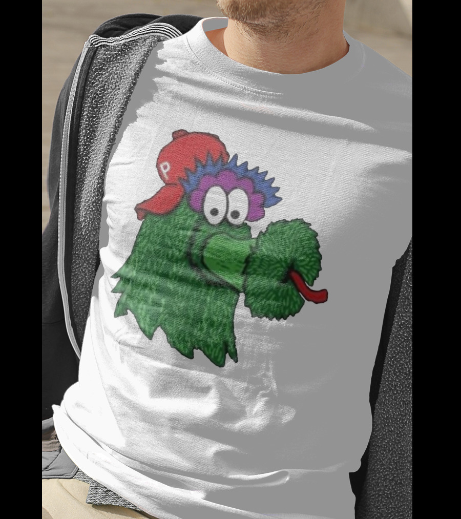 Phillie Phanatic Mascot Philadelphia Phillies Green Creature Red Cap T-Shirt