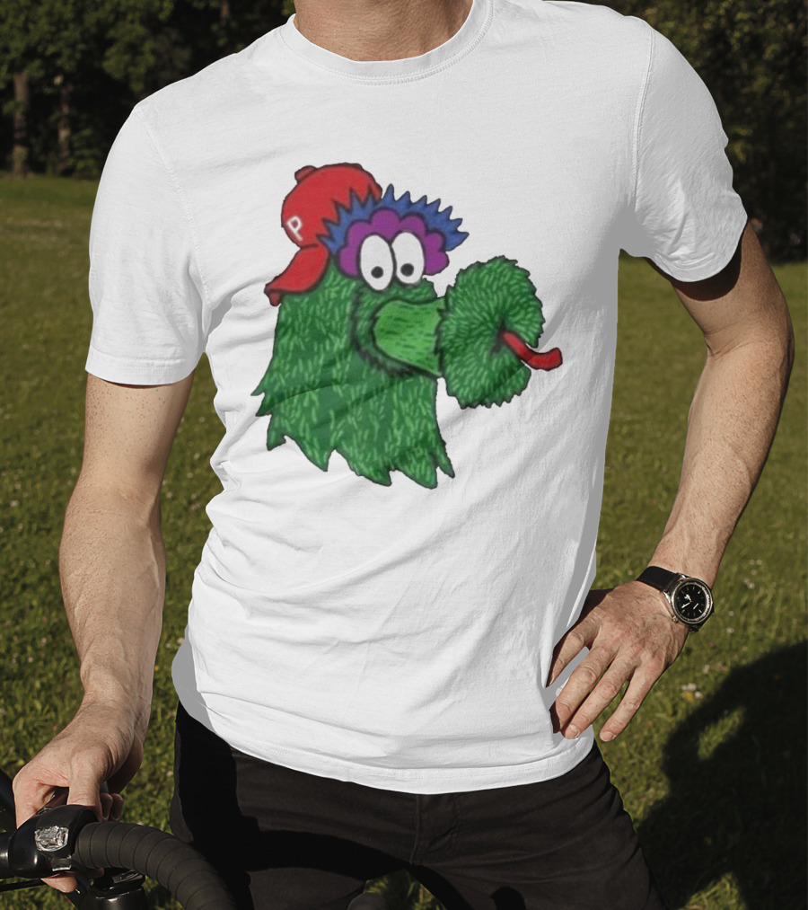Phillie Phanatic Mascot Philadelphia Phillies Green Creature Red Cap T-Shirt