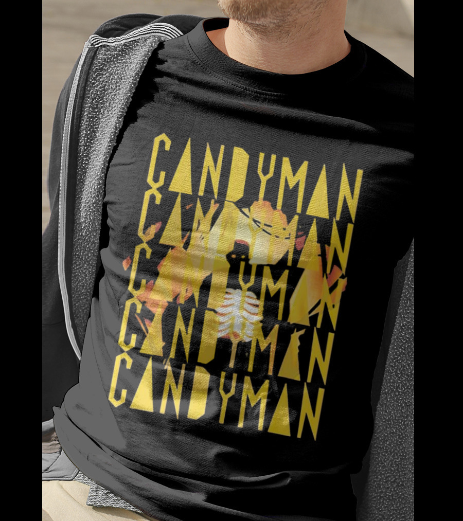 Candyman Movie Typography With Honeycomb And Ribcage T-Shirt