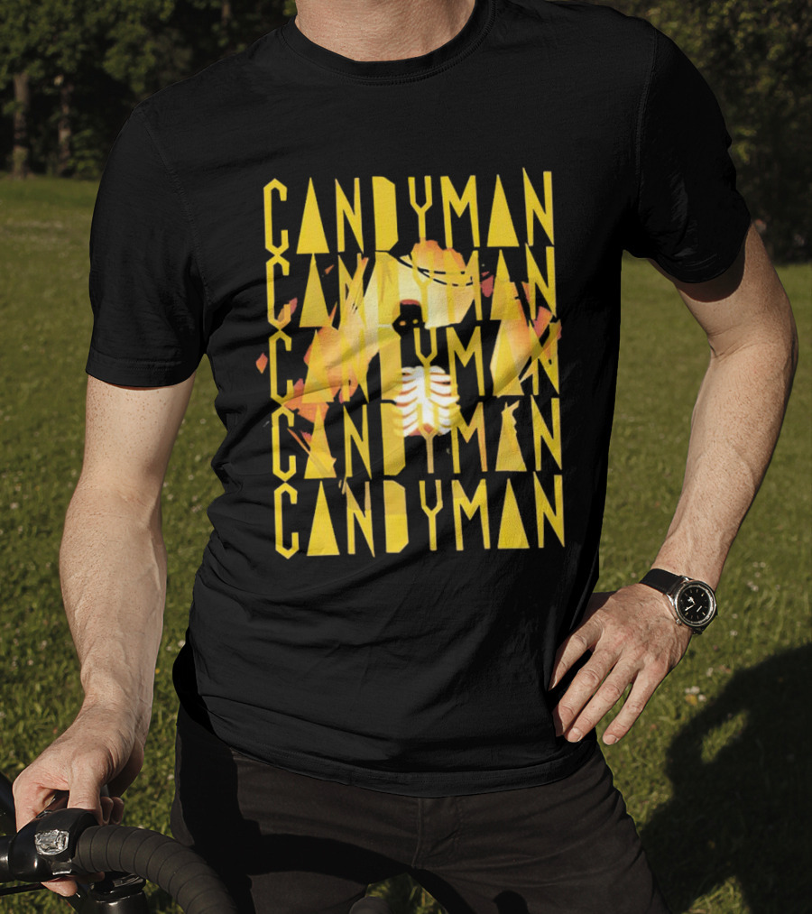 Candyman Movie Typography With Honeycomb And Ribcage T-Shirt