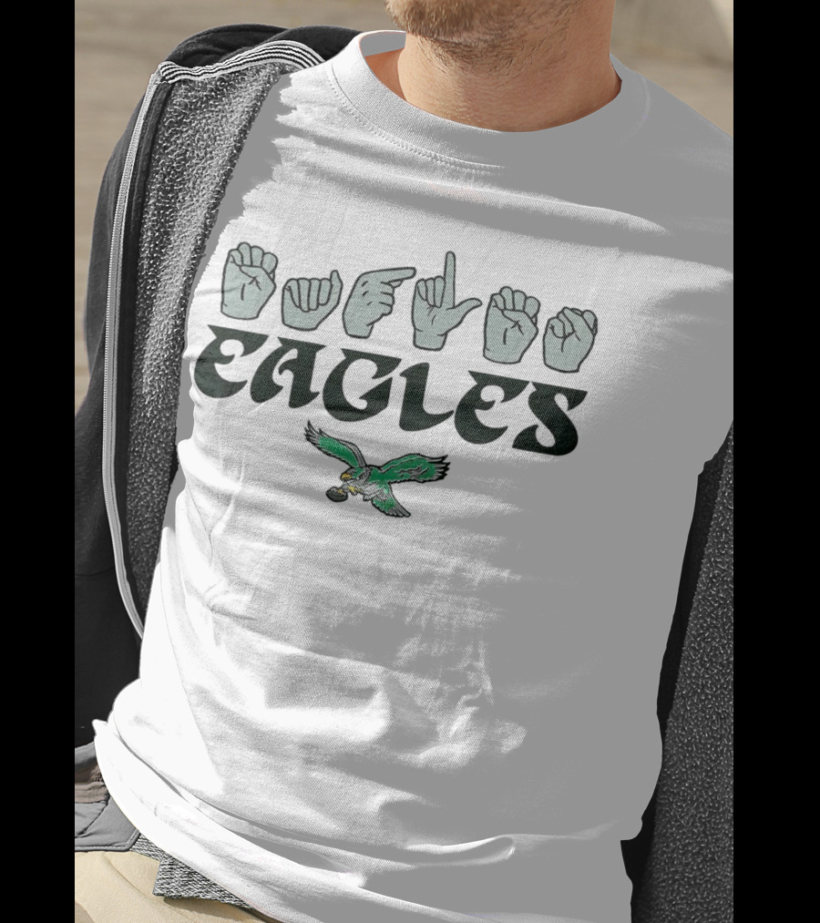 Philadelphia Eagles Love Sign ASL Hand Sign With Flying Eagle T-Shirt