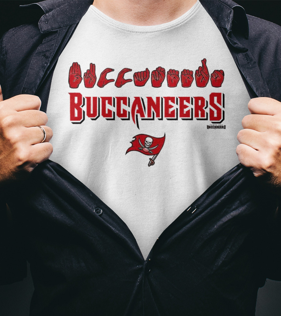 Buccaneers Hand Sign Language With Tampa Bay T-Shirt