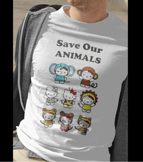 Save Our Animals Hello Kitty Series Pamela Anderson Collaboration T-Shirt