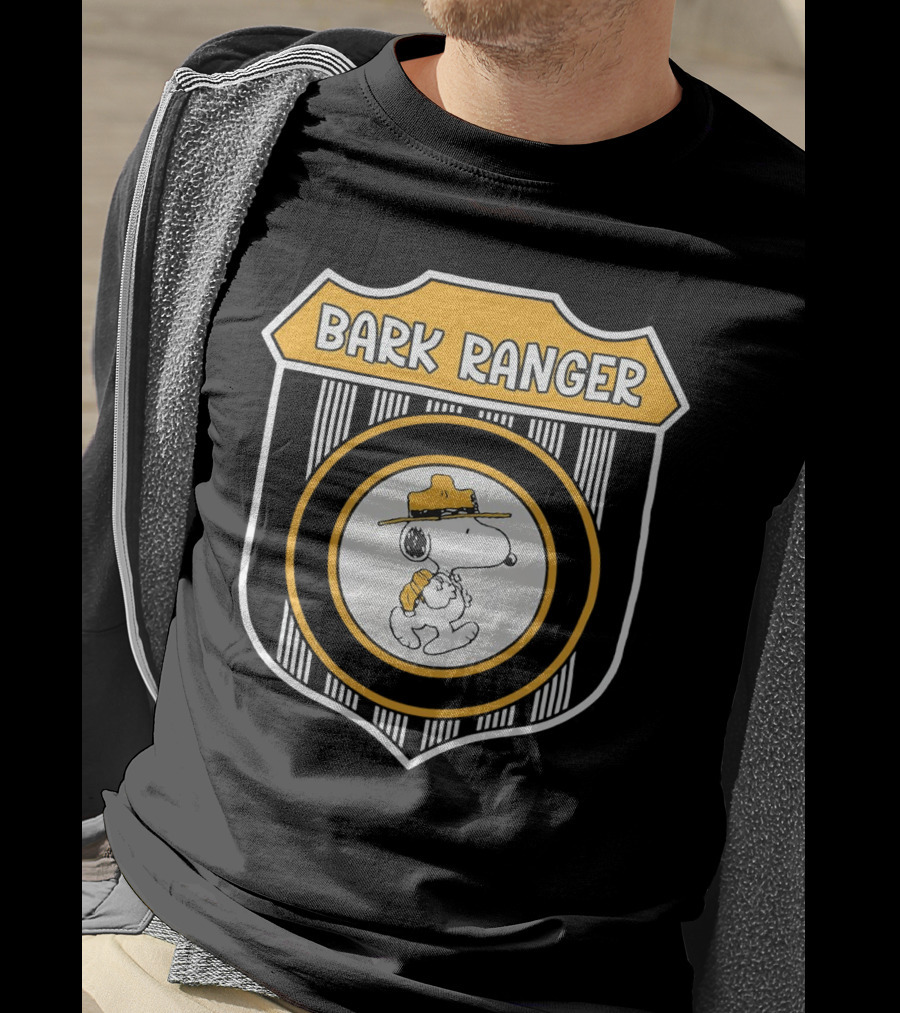 Peanuts Snoopy Bark Ranger Badge With Hat And Backpack T-Shirt