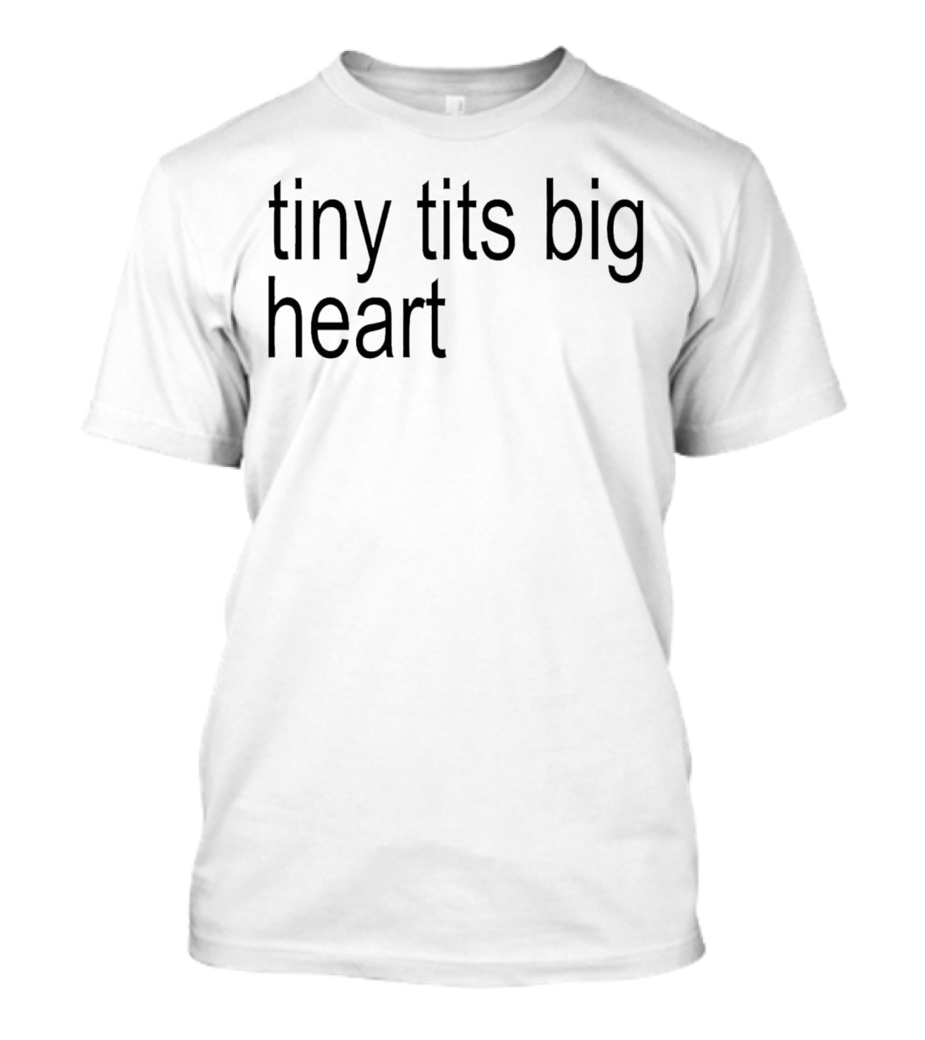 Tiny Tits Big Heart Insightful Humor Phrase T-Shirt