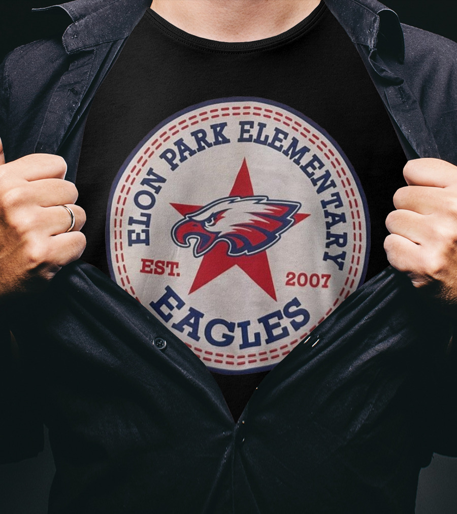 Elon Park Elementary Eagles Est 2007 Red Star Vintage T-Shirt
