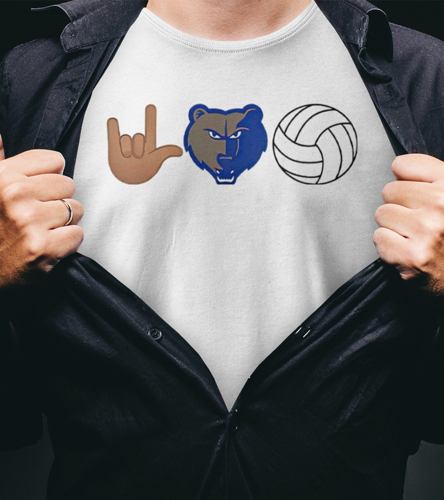 Daisy Oatsvall Brentwood Bruins I Love You Bear Volleyball T-Shirt