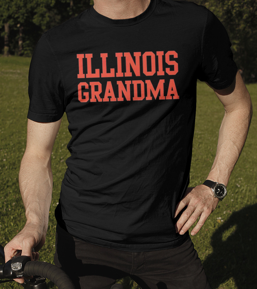 Illinois Grandma Bold Orange Text T-Shirt