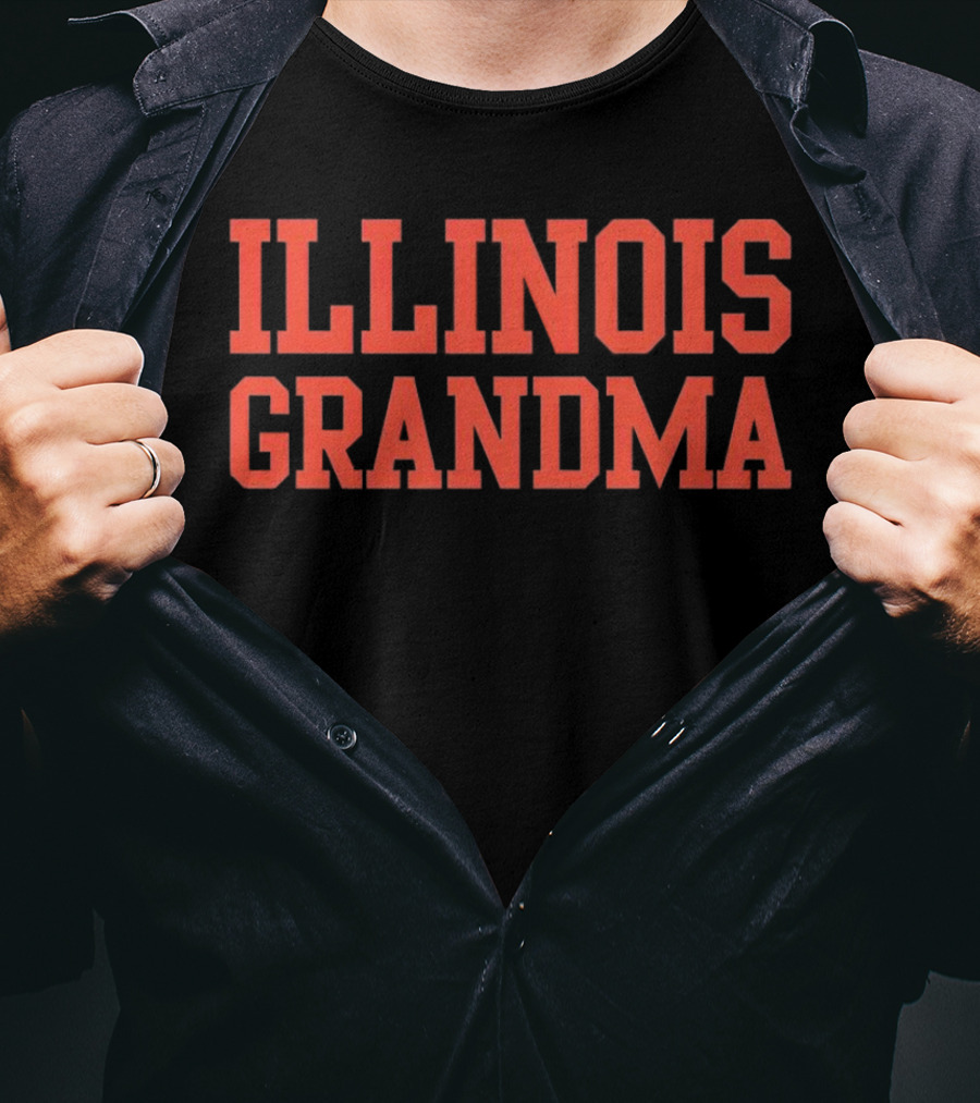 Illinois Grandma Bold Orange Text T-Shirt