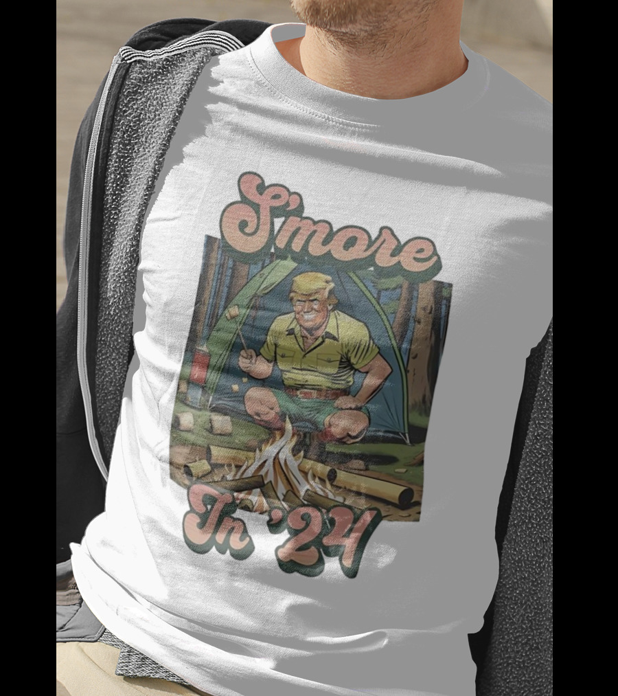 S’more In 24 Camping Scene With Fire And Tent T-Shirt