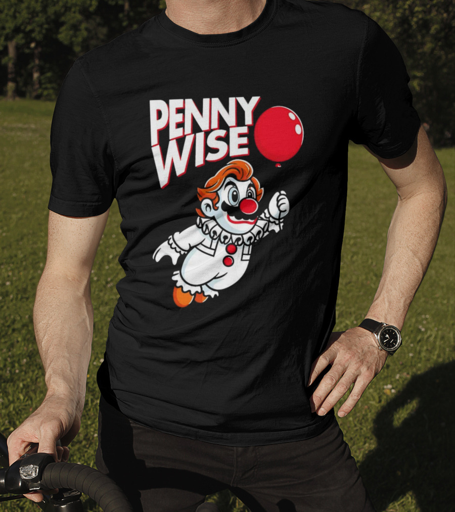 Pennywise Mario Mashup With Red Balloon T-Shirt
