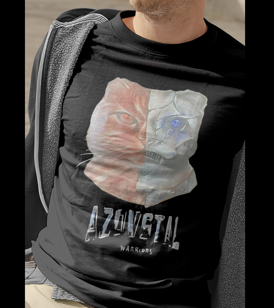 Azovstal Warriors Cat Dual Face Fusion T-Shirt