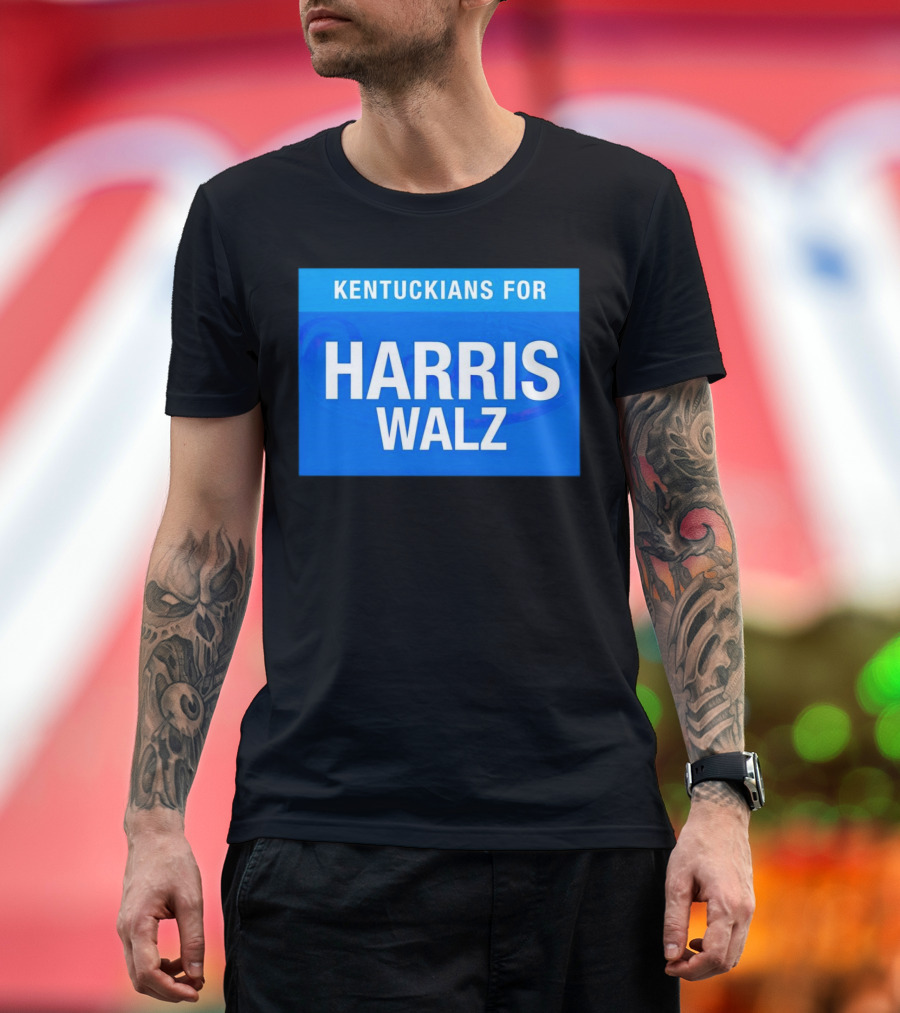 Kentuckians For Harris Walz 2024 Blue Campaign Sign T-Shirt