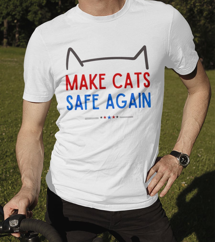 Make Cats Safe Again Patriotic Cat Ears T-Shirt