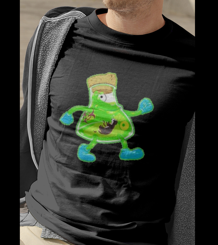 Toxic Soy Monster Beaker Creature With Biohazard T-Shirt