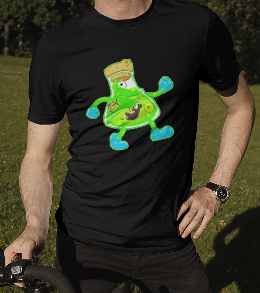 Toxic Soy Monster Beaker Creature With Biohazard T-Shirt