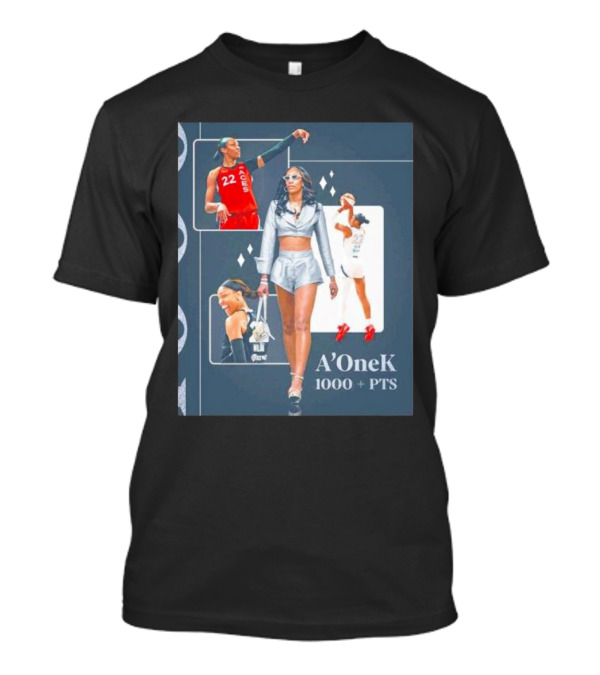 A'ja Wilson A'OneK 1000 PTS 22 Aces Basketball Achievement T-Shirt