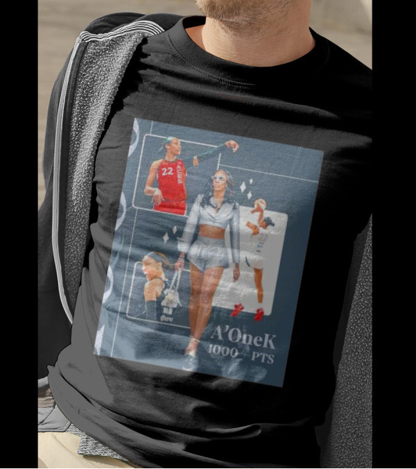 A'ja Wilson A'OneK 1000 PTS 22 Aces Basketball Achievement T-Shirt