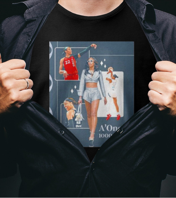A'ja Wilson A'OneK 1000 PTS 22 Aces Basketball Achievement T-Shirt
