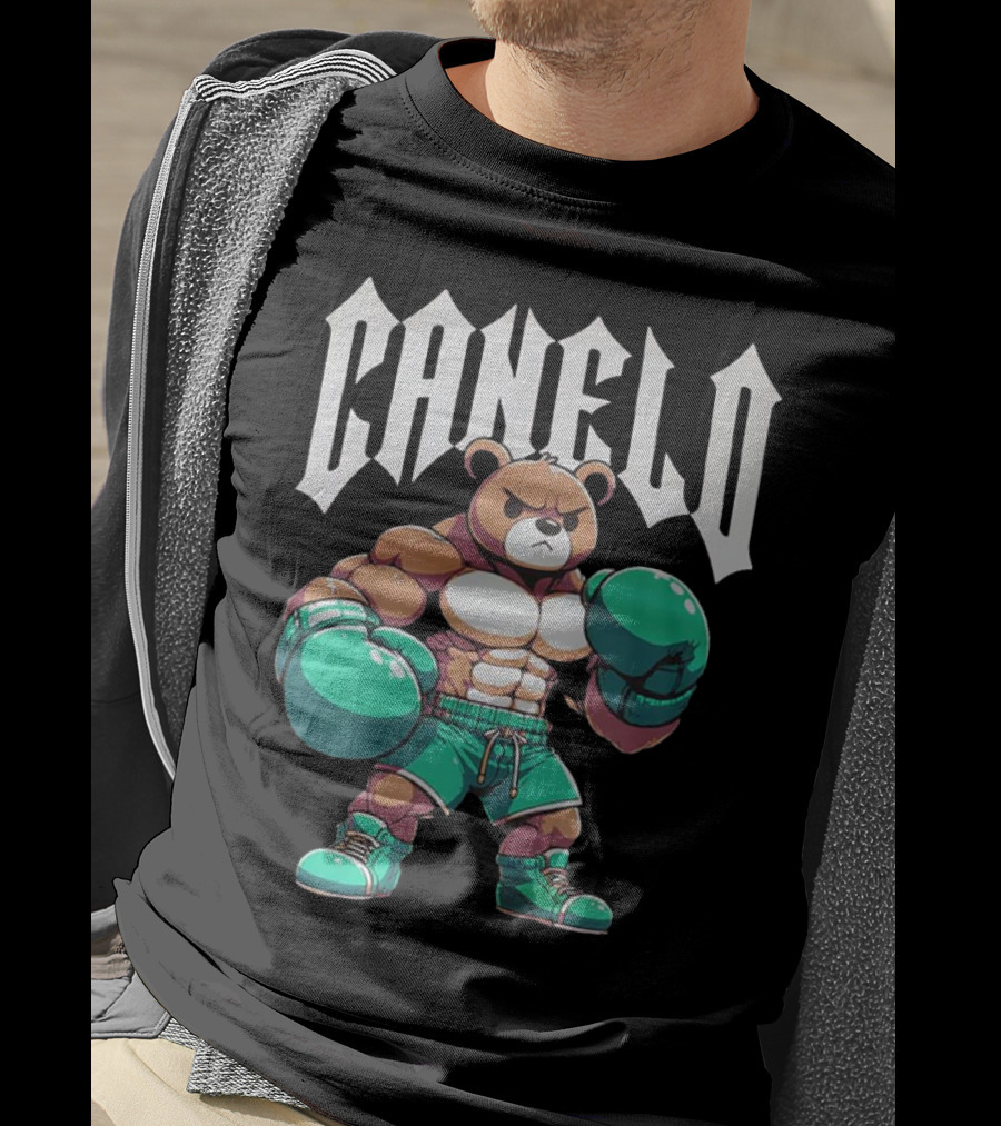 Canelo Bear Boxer Gloves Cartoon T-Shirt