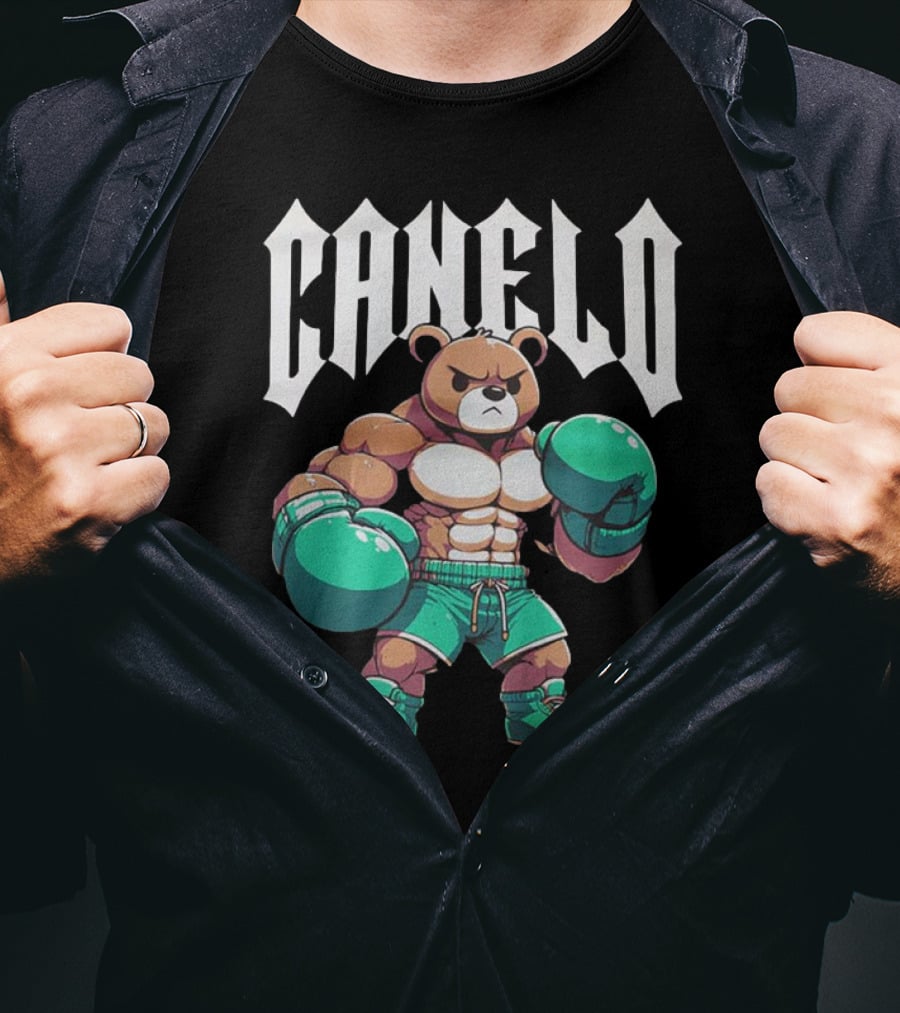 Canelo Bear Boxer Gloves Cartoon T-Shirt