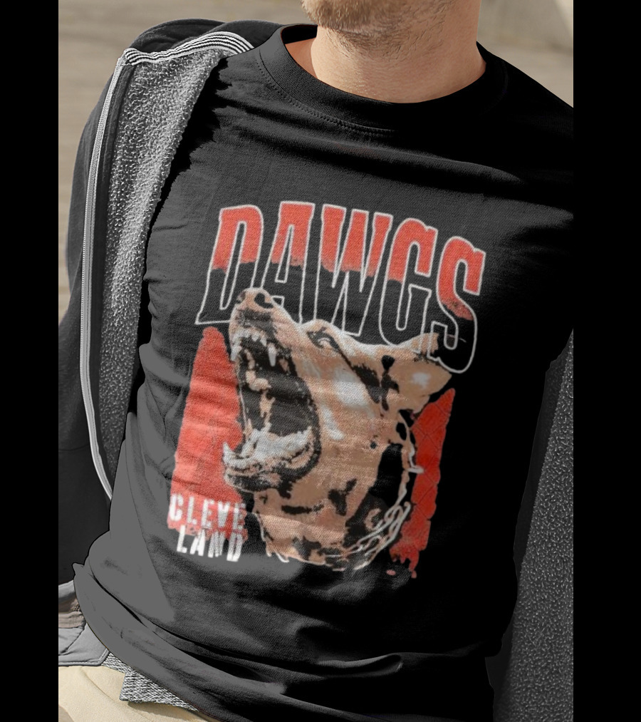 DAWGS Cleveland Browns Vintage Retro Fierce Dog T-Shirt